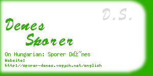 denes sporer business card